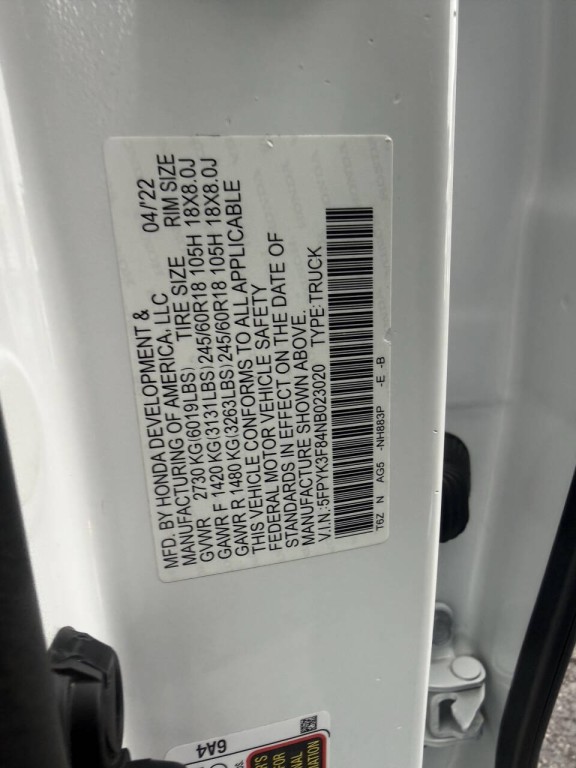 2022 Honda Ridgeline Image 11