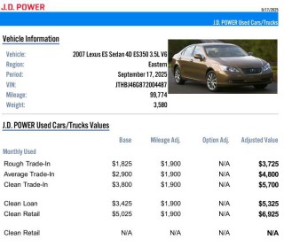 Image for 2007 Lexus ES 350 ID: 6852742
