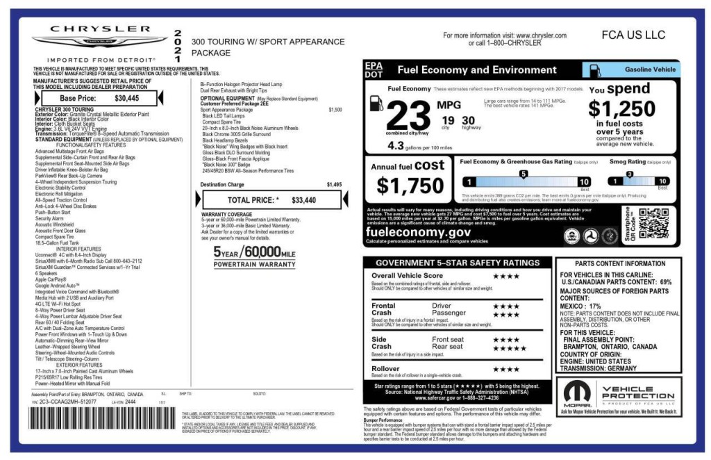 2021 Chrysler 300 Image 24