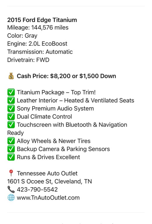 2015 Ford Edge Image 10