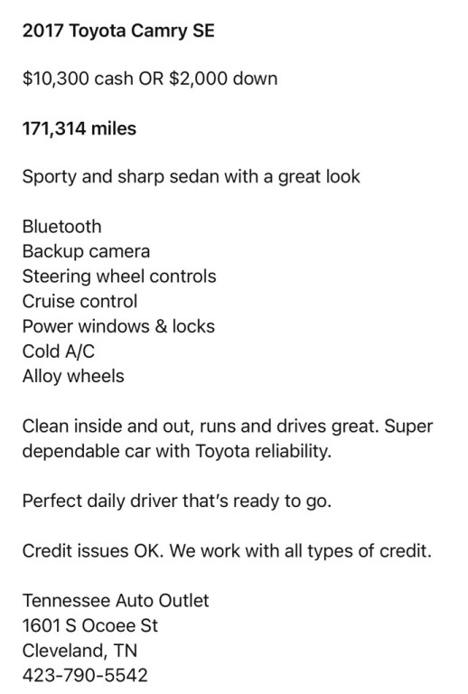 2017 Toyota Camry Image 7