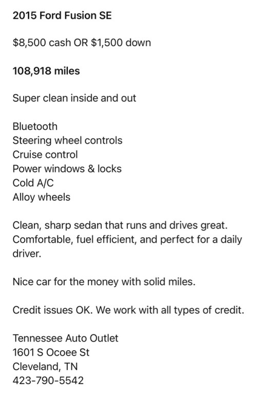 2015 Ford Fusion Image 7