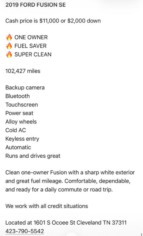 2019 Ford Fusion Image 7