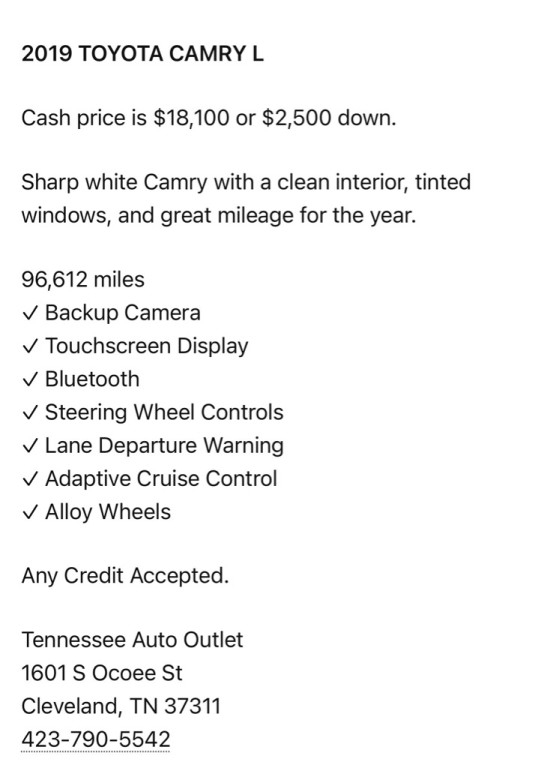 2019 Toyota Camry Image 7