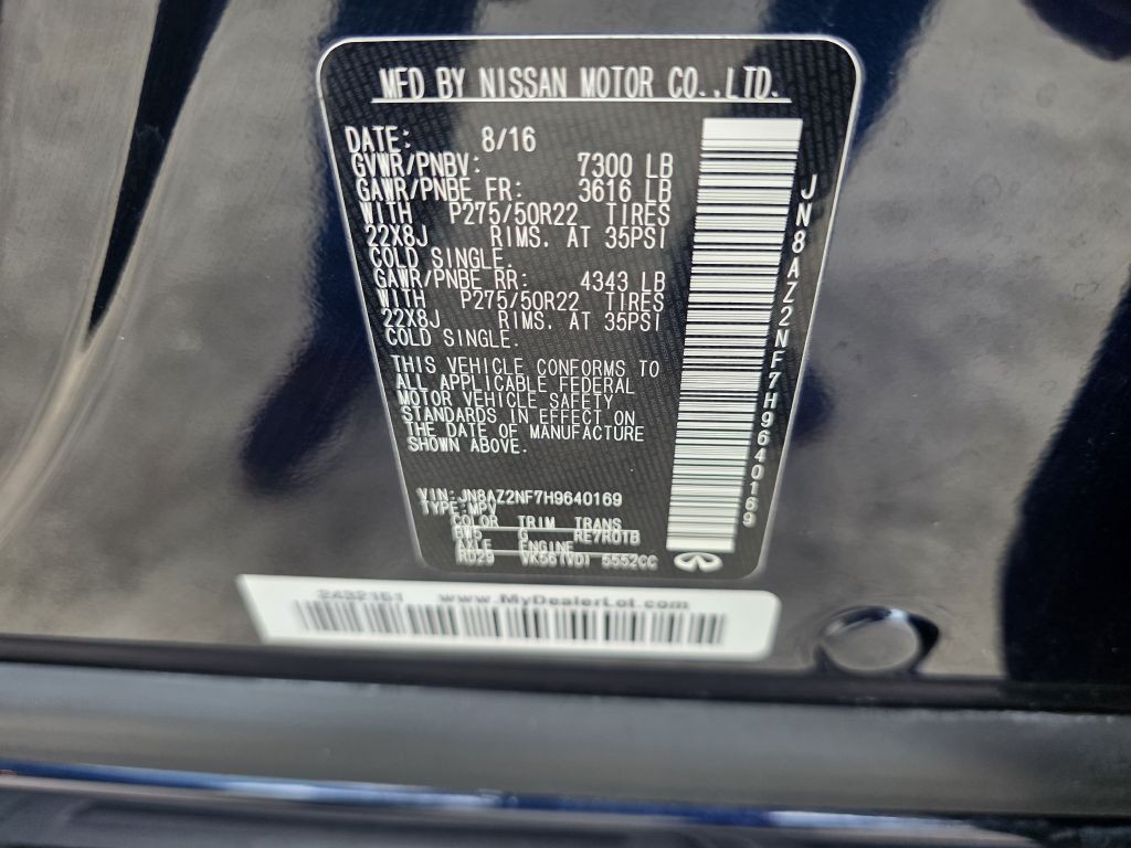 2017 INFINITI QX80 Image 31
