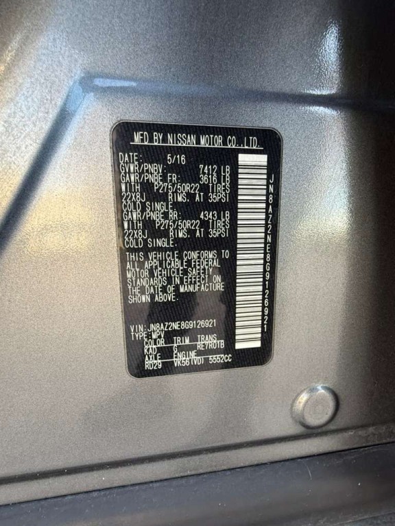 2016 INFINITI QX80 Image 35