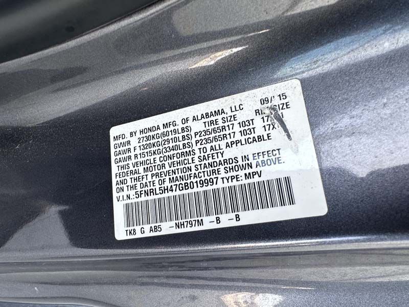 2016 Honda Odyssey Image 14