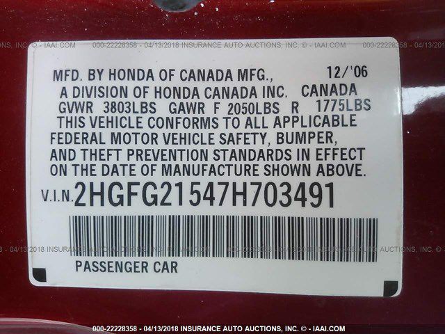 2007 Honda Civic Image 9