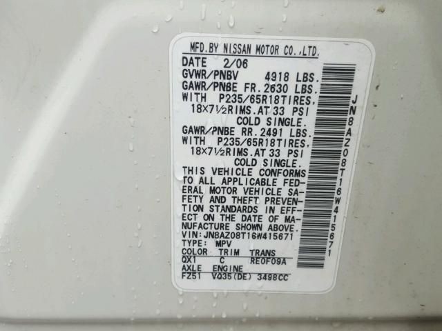 2006 Nissan Murano Image 10