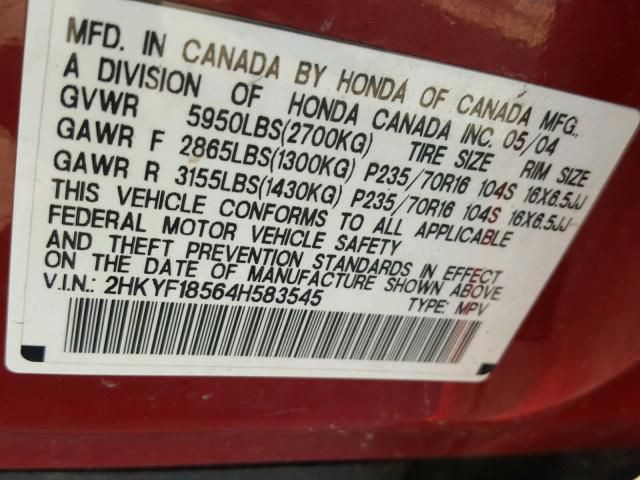 2004 Honda Pilot Image 10