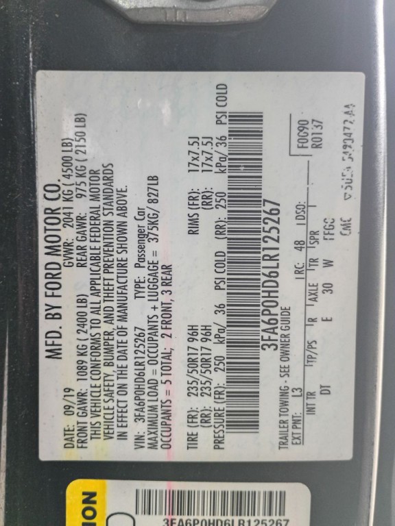 2020 Ford Fusion Image 17