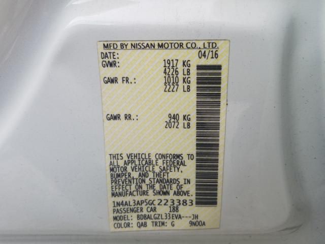 2016 Nissan Altima Image 10