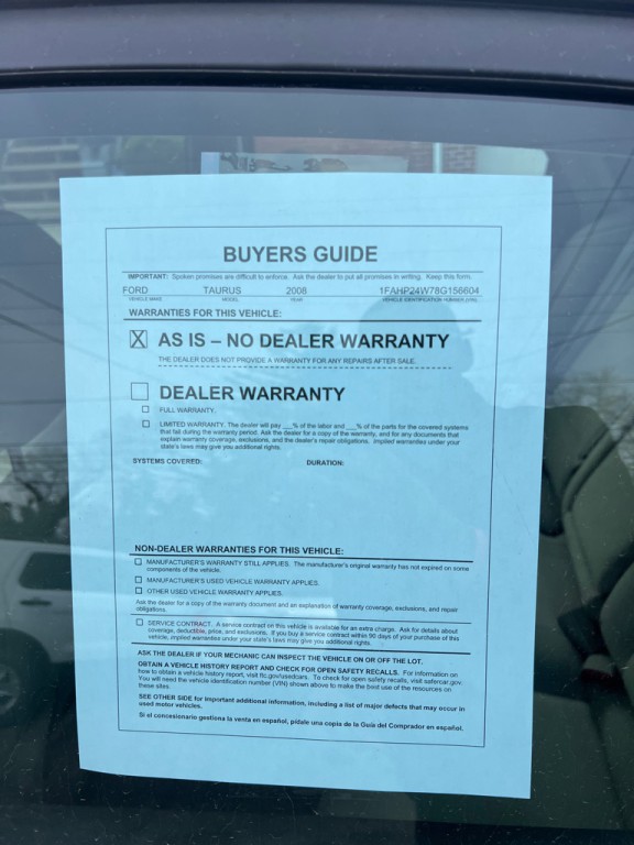 2008 Ford Taurus Image 8