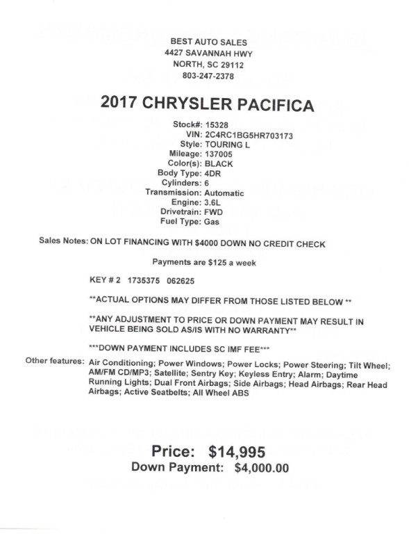 2017 Chrysler Pacifica Image 3