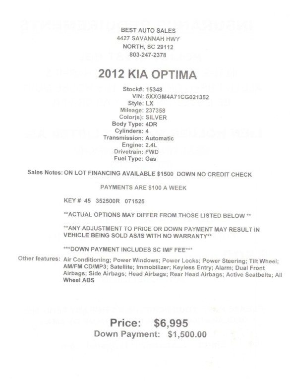 2012 Kia Optima Image 3