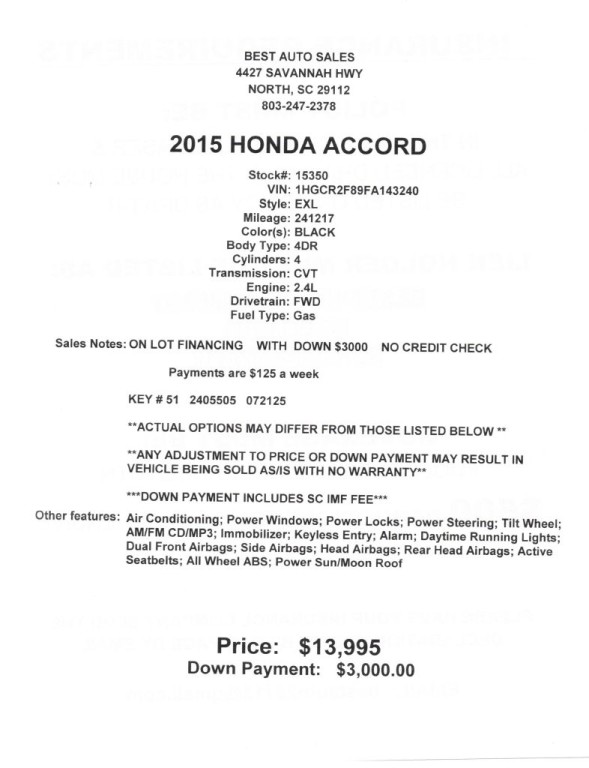 2015 Honda Accord Image 14