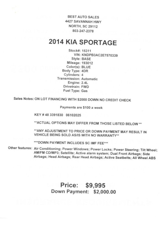 2014 Kia Sportage BASE