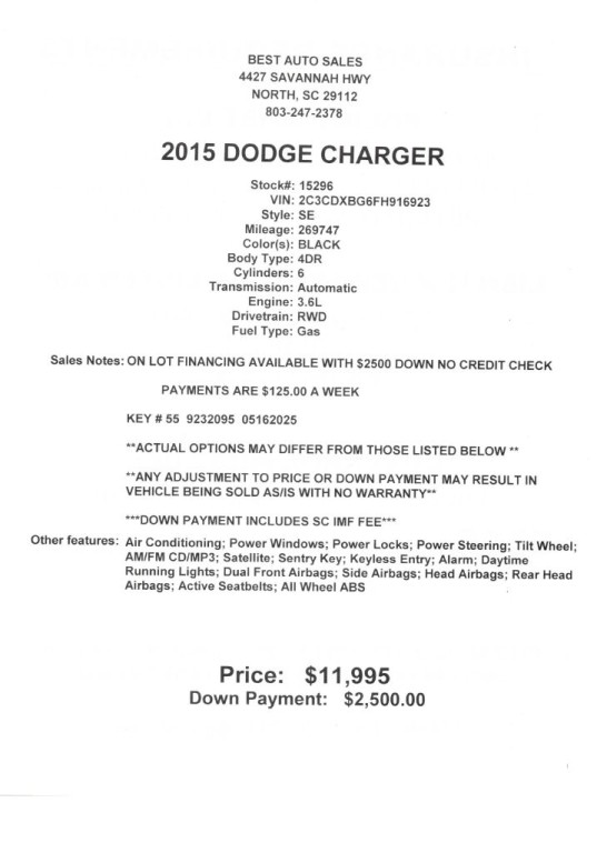 2015 Dodge Charger SE