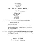 Image for 2011 Toyota Highlander BASE ID: 6803852