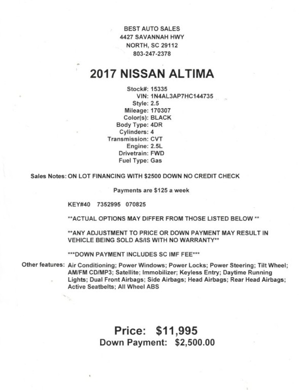 2017 Nissan Altima Image 7