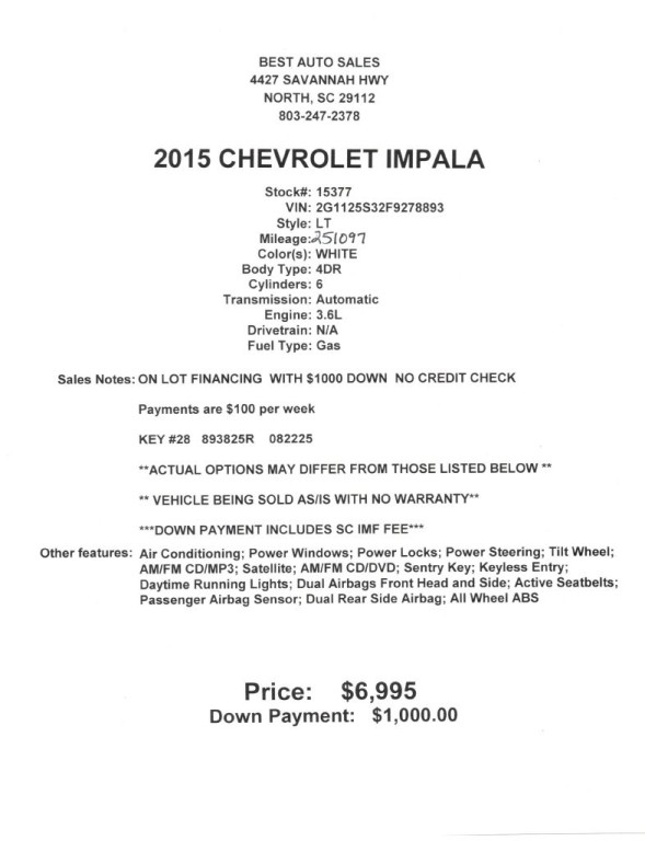 2015 Chevrolet Impala Image 2