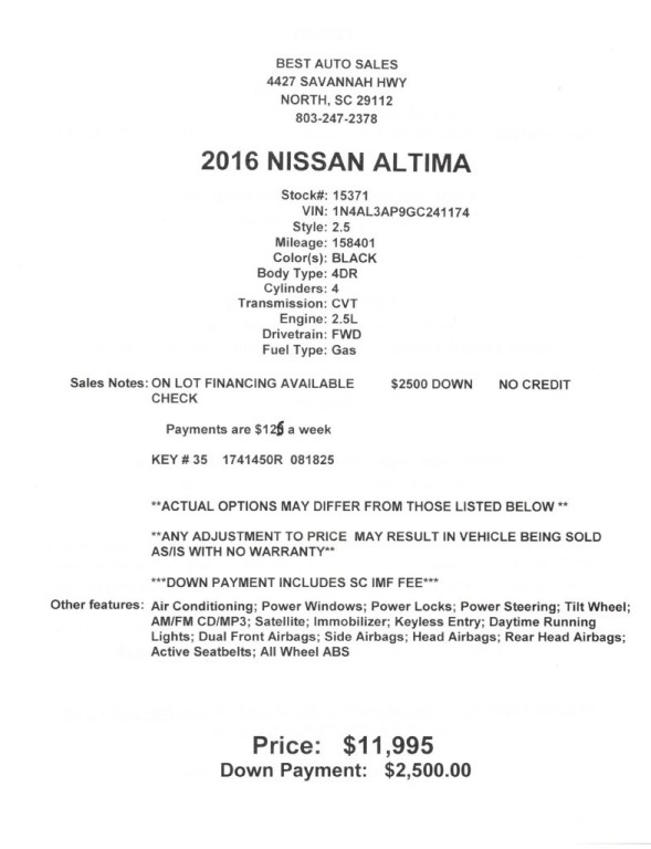 2016 Nissan Altima Image 7