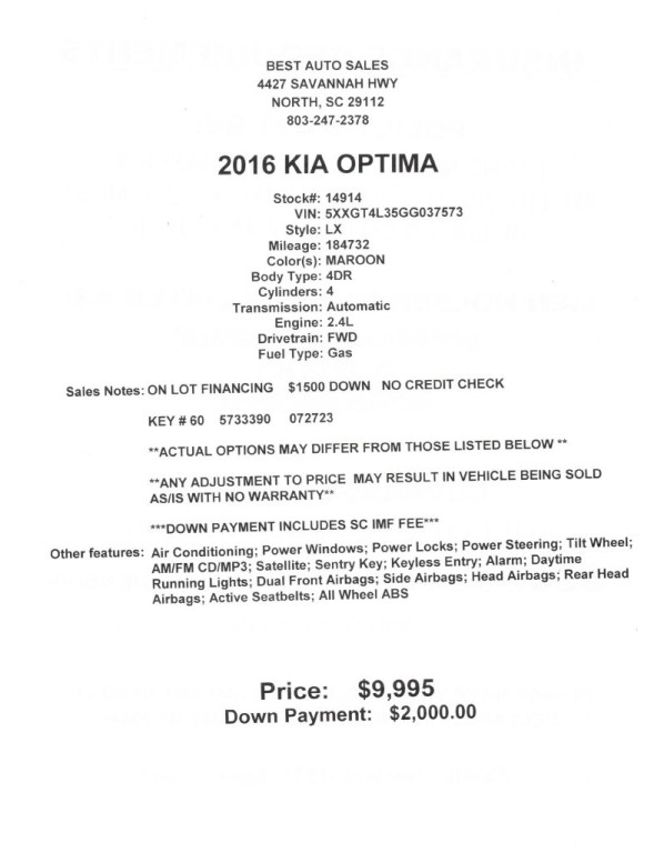 2016 Kia Optima Image 6