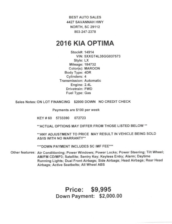 2016 Kia Optima Image 6