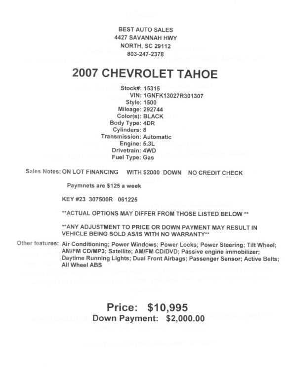 2007 Chevrolet Tahoe Image 2