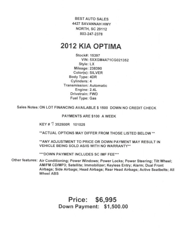 2012 Kia Optima Image 3