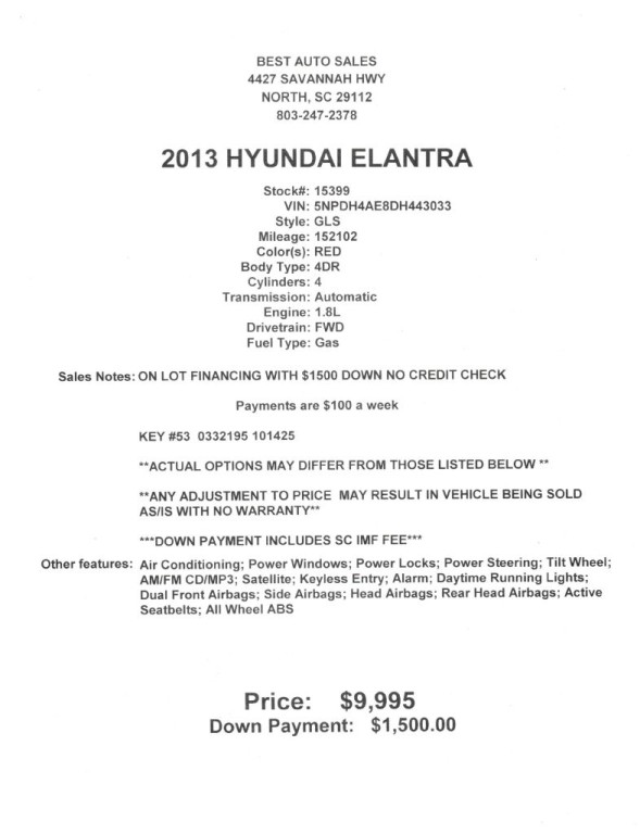 2013 Hyundai Elantra GLS