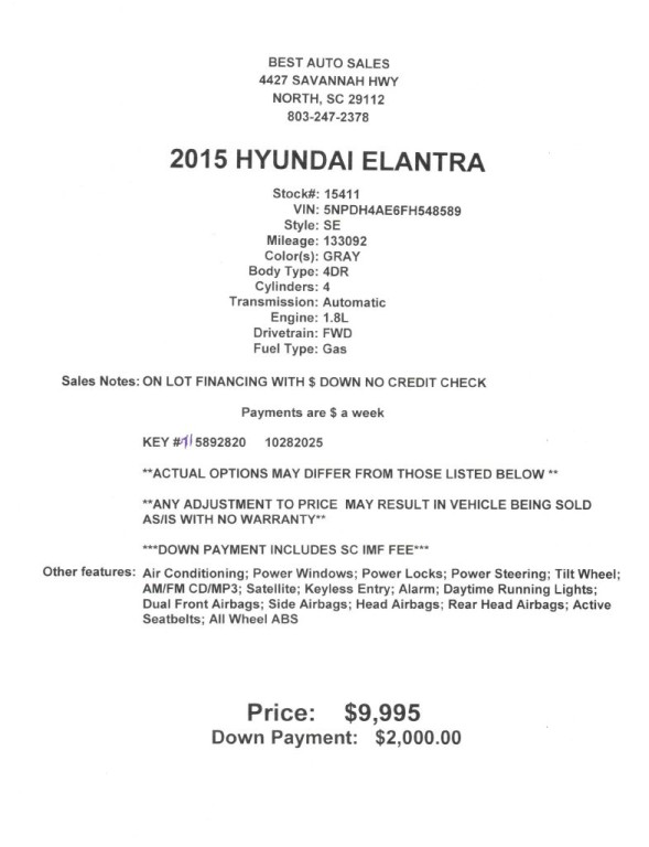 2015 Hyundai Elantra Image 10