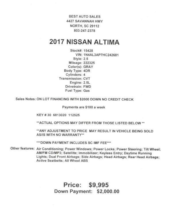 2017 Nissan Altima Image 9