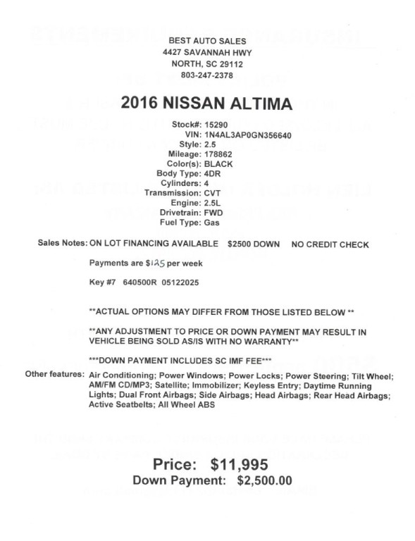 2016 Nissan Altima Image 7