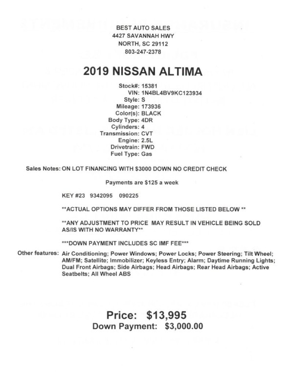 2019 Nissan Altima Image 8