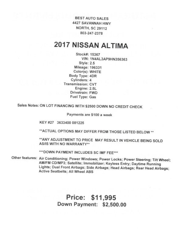 2017 Nissan Altima Image 12