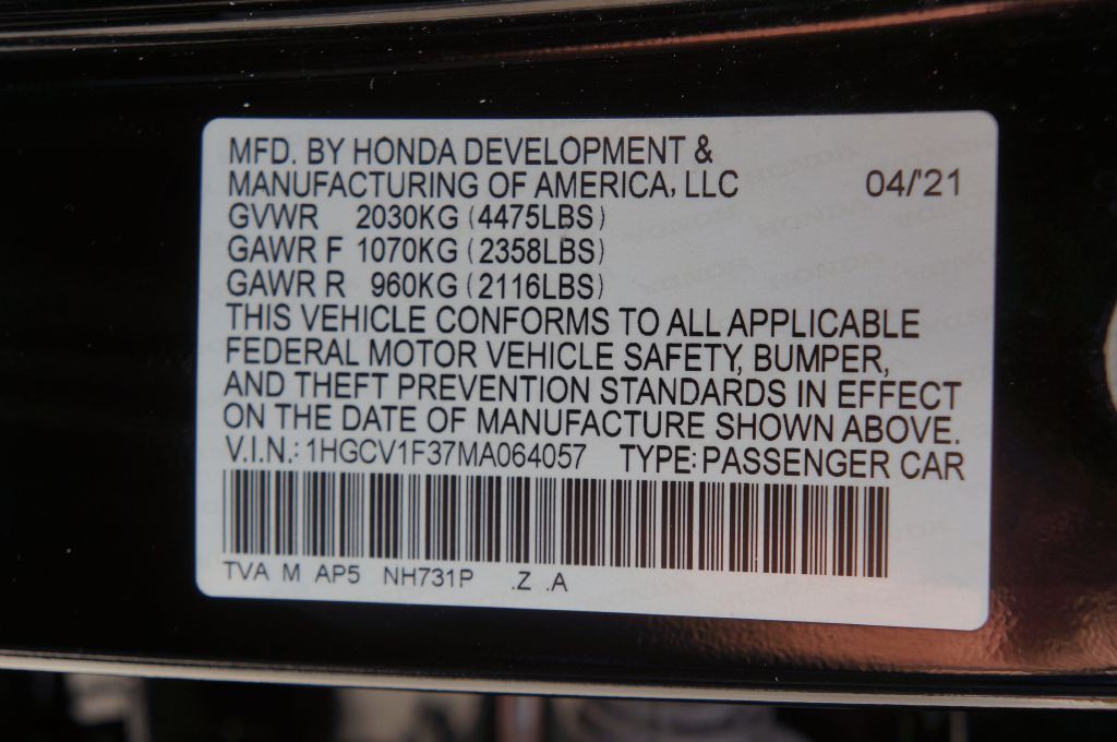 2021 Honda Accord Image 48