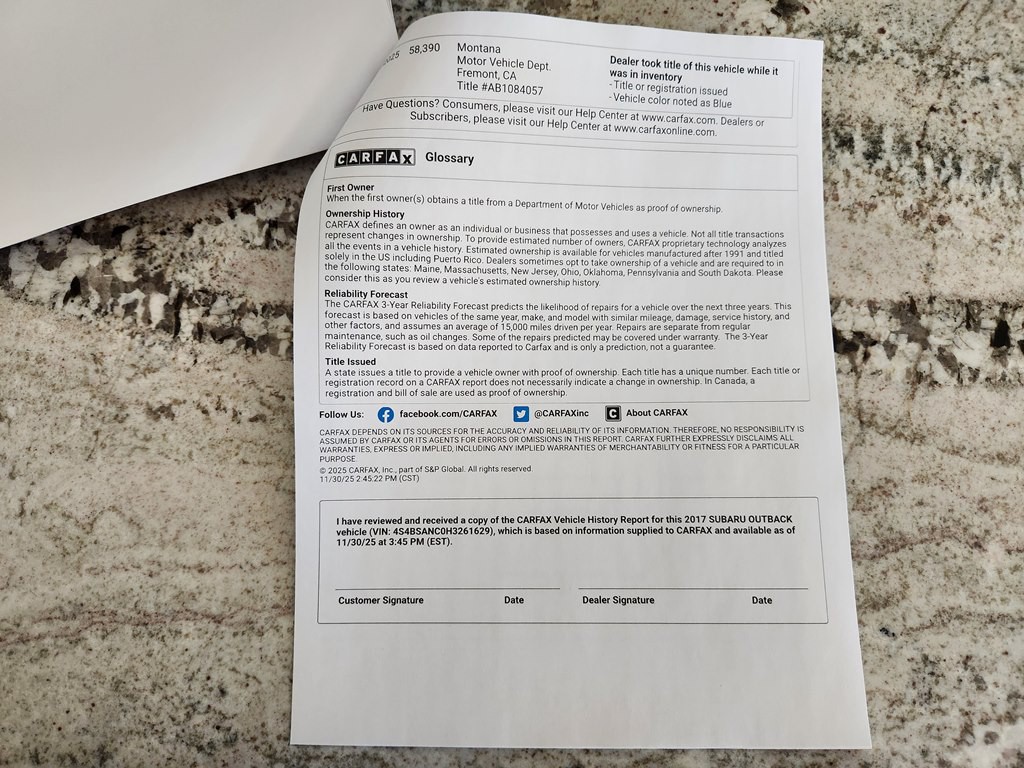 2017 Subaru Outback Image 72