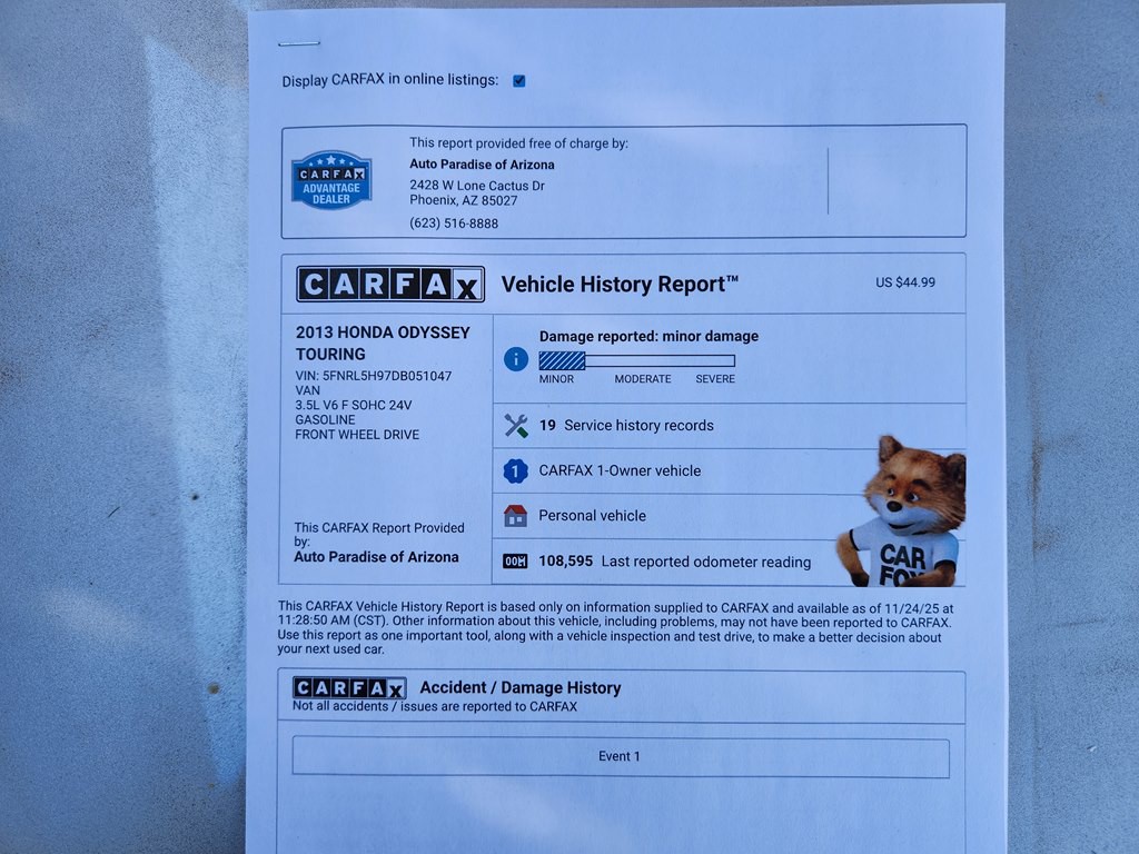 2013 Honda Odyssey Image 64