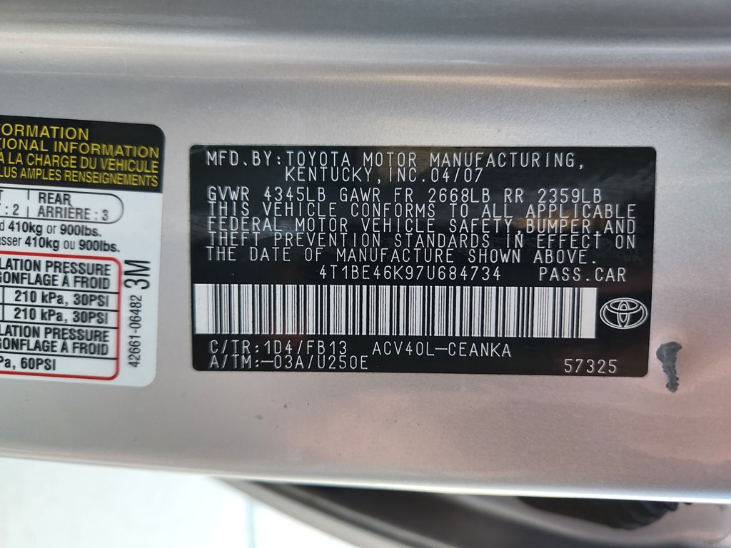 2007 Toyota Camry Image 63