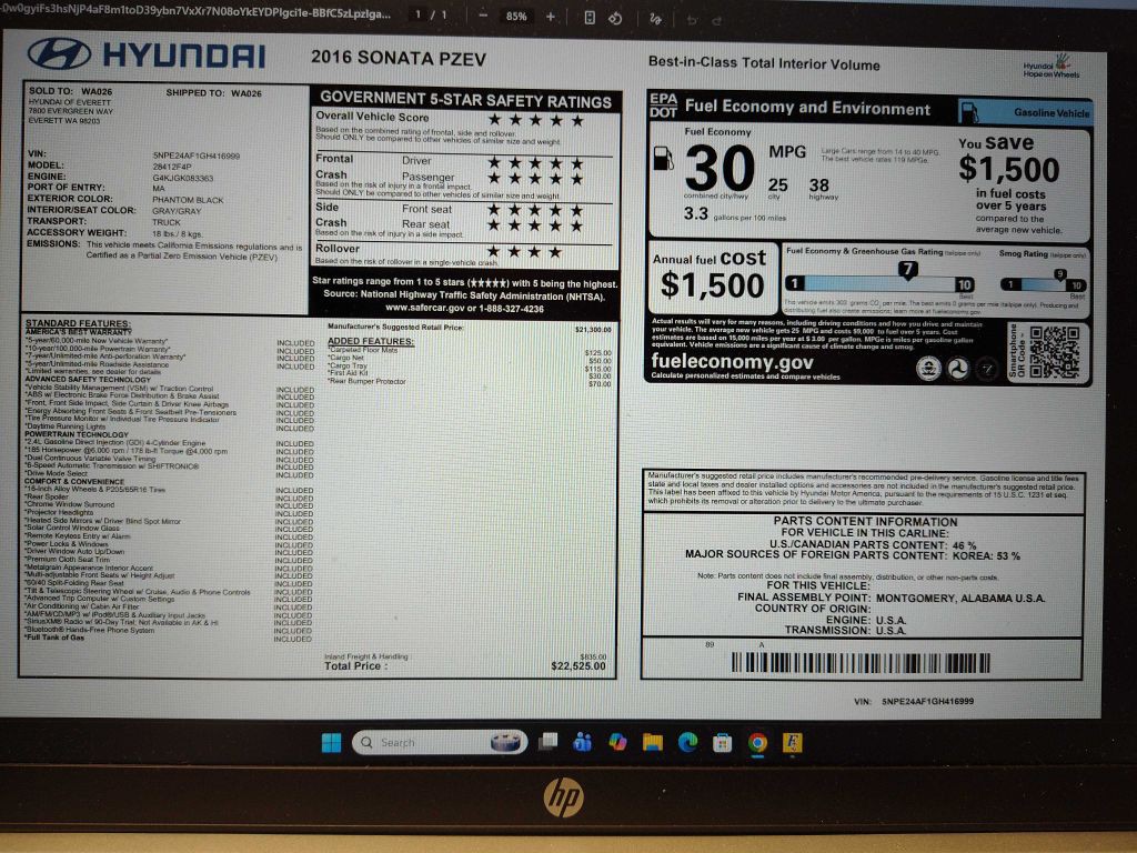 2016 Hyundai Sonata Image 15