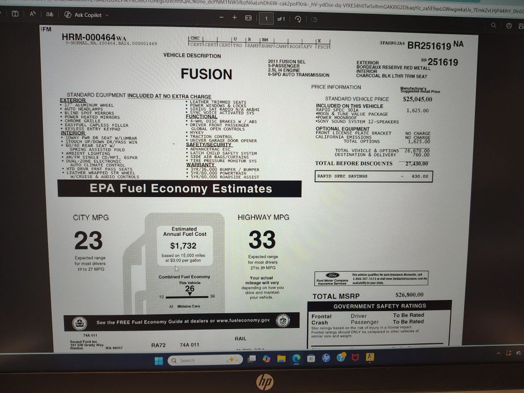 2011 Ford Fusion Image 16