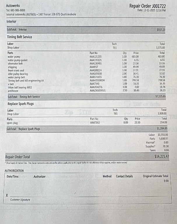 1987 Ferrari 328 Image 21