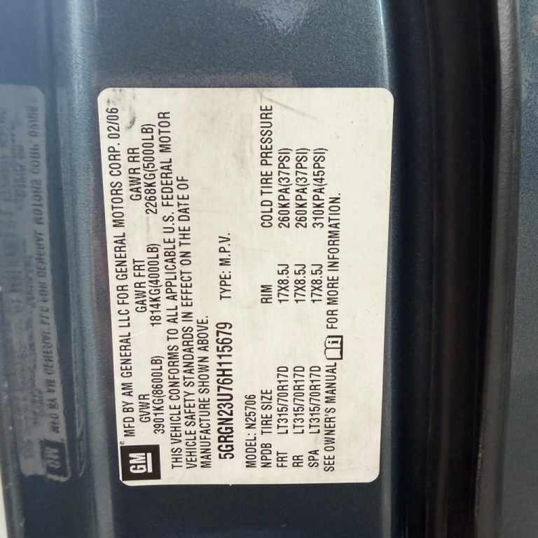 2006 HUMMER H2 Image 28