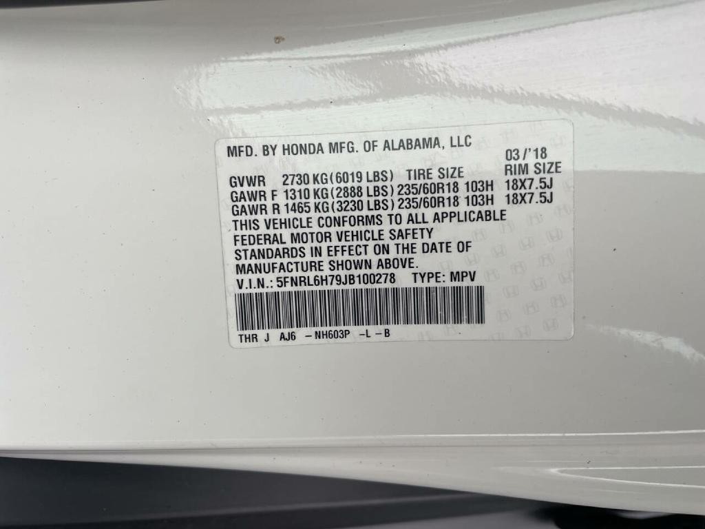 2018 Honda Odyssey Image 39