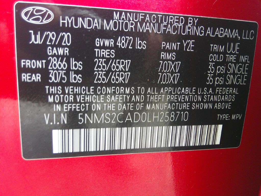 2020 Hyundai Santa Fe Image 31