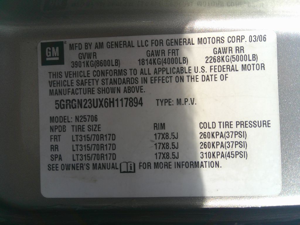 2006 HUMMER H2 Image 36