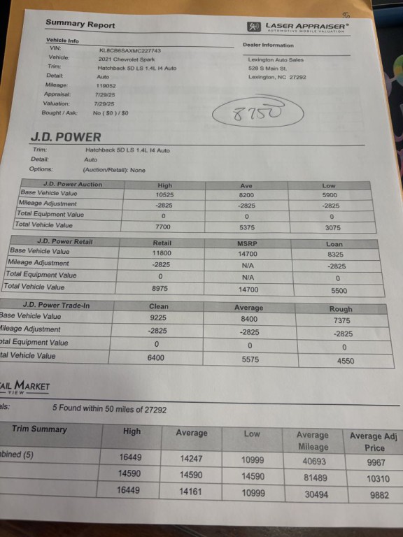 2021 Chevrolet Spark Image 2