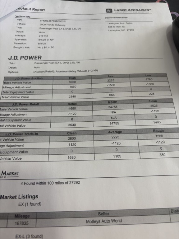 2009 Honda Odyssey Image 2