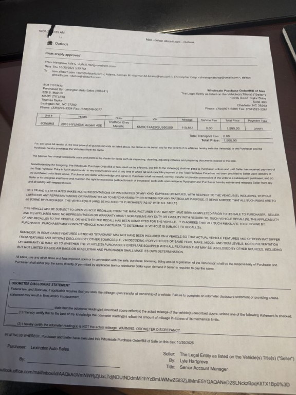 2016 Hyundai Accent Image 1